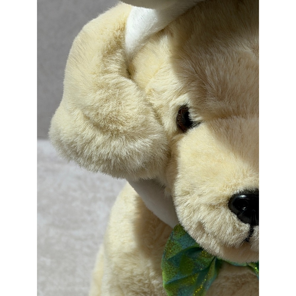 FAO Schwarz "Cheers 4 Ears" Yellow Lab Puppy Dog Plush Bunny Ears and Bowtie - Picture 5 of 16